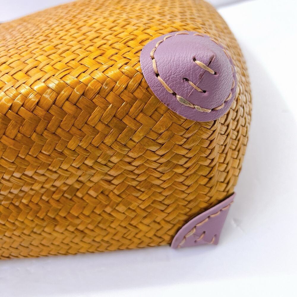 NEW! Handmade Hand Woven Bag Tote Leather Handle From Krachut Plant Unique Purse - Picture 8 of 14